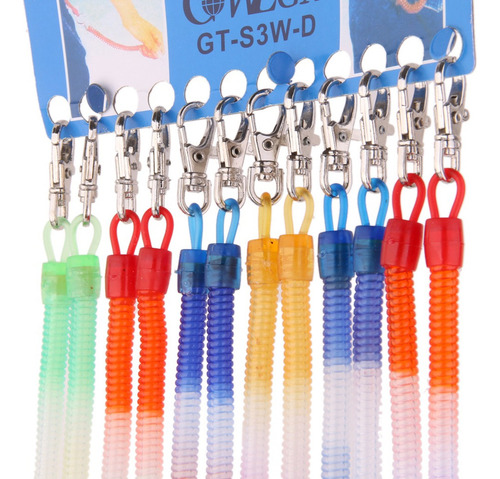 Y 12pcs Resorte De Plástico Espiral Llavero Retráctil Clips