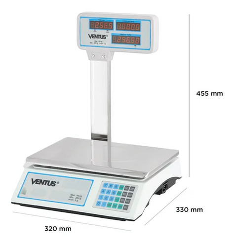 Imagen 8 de 8 de Pesa Balanza Digital 40 Kilos Con Visor Aereo Ventus B-40va