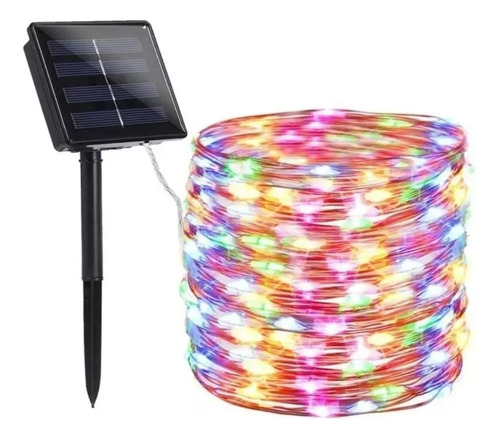 Luces Guirnalda Hada Solar Alambre 200 Led Calido 20 Metros