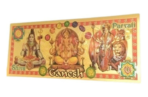 3 Pzs Billete De Ganesha, Shiva Y 7 Chakras - Abrecaminos 