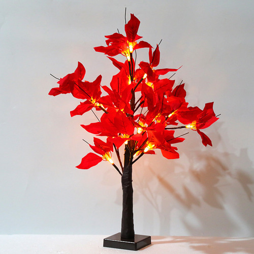 Simulación Led Decoración De Árbol De Flores Rojas Navidad