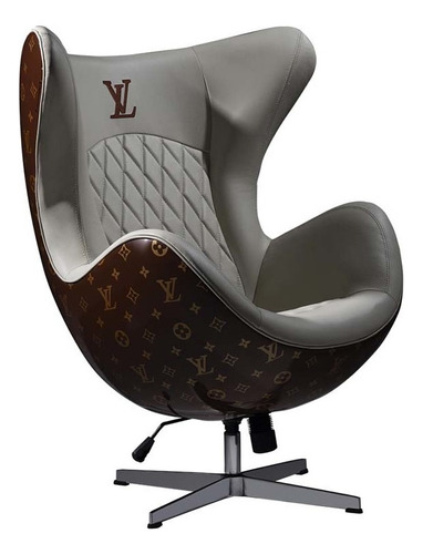 Poltrona Decorativa Egg Chair Lv Branco/marsala
