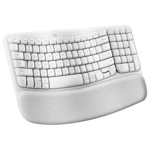 Teclado Ergon mico Inal mbrico Logitech Wave Keys Blanco