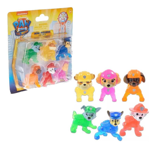 Figuras Paw Patrol Movie 6 Muñecos 5cm Patrulla Canina 