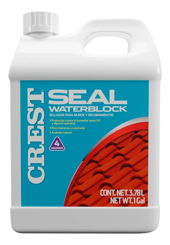 Sellador Resistente Al Agua Crest Seal Water Block 3.78 L