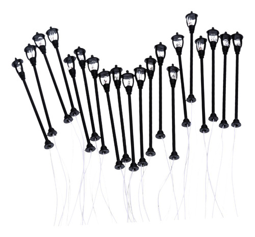 20 Peças Led Mini Lâmpada Caminho Lanterna Poste Miniatura