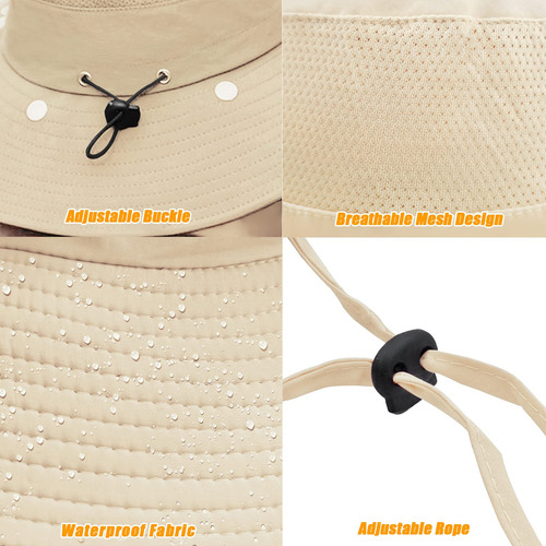 Sombrero Con Cubierta Facial Proteccion Uv Color Beige