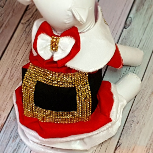 Roupa Pet - Vestido Natal Tam 10 - Roupinha Cachorro