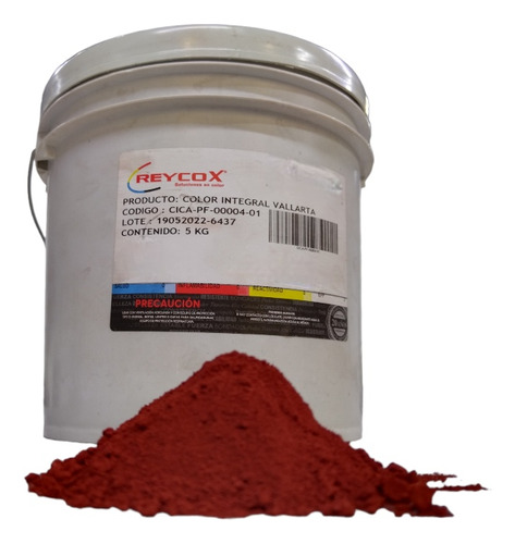 Pigmento Rojo Oxido Para Concreto, Cemento 5 Kg ( Vallarta )