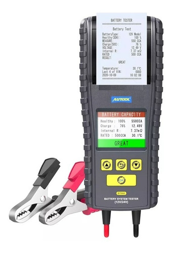 Probador De Batería Bt860 Autool Con Impresora 12-24v