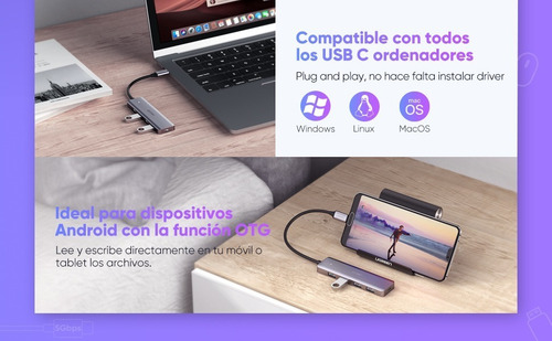 Imagen 9 de 9 de Hub Usb-c - 4 Port Usb 3.0 - Pc / Mac - Excelente Calidad