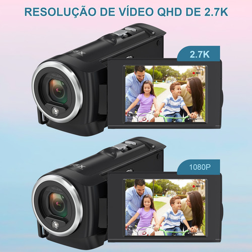 Câmera Filmadora 2.7k Uhd50mp Com 32gb Sd Vlog Função Webcam