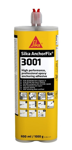 Sika Anchorfix 3001 Adhesivo Époxico Anclaje Alto Desempeño