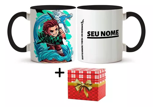 Caneca Demon Slayer Personagens - Interior E Alça Amarelo