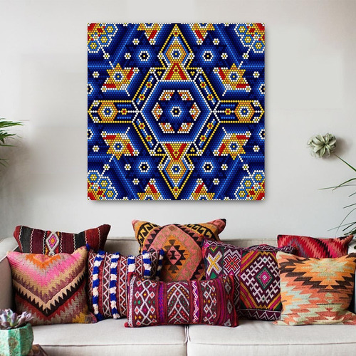 Cuadros Huichol Maya Azteca Decorativos Minimalistas 100x100