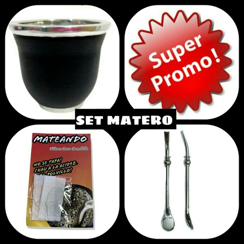  Super Promo ! Set Matero!mate+bombilla+filtros Bombilla! 