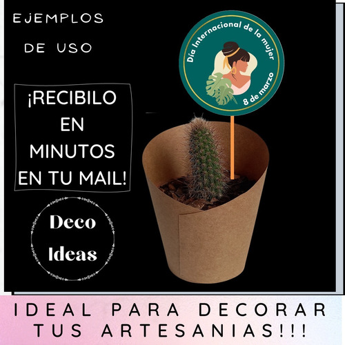 Imagen 2 de 4 de Descarga Pdf N2 Imprimible Dia De La Mujer 24 Tarjetas Color