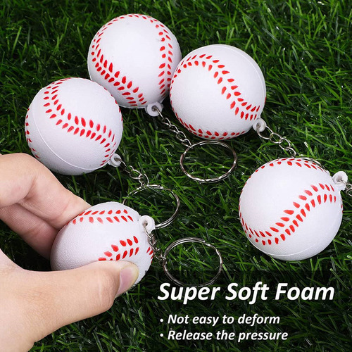 Pack De 24 Llaveros De Béisbol, Llaveros De Pelota Antiestré