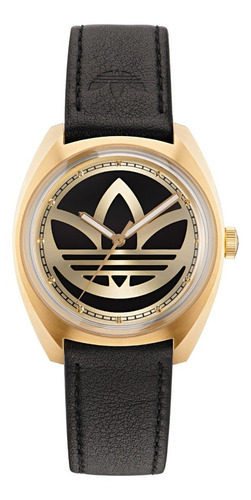 Reloj De Pulsera adidas Unisex Aofh225122i Negro Color de la correa Negro/Dorado