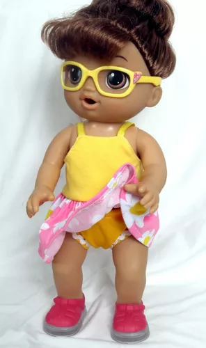 Roupa P/ Boneca Baby Alive Vestido E Calcinha Neia Azevedo