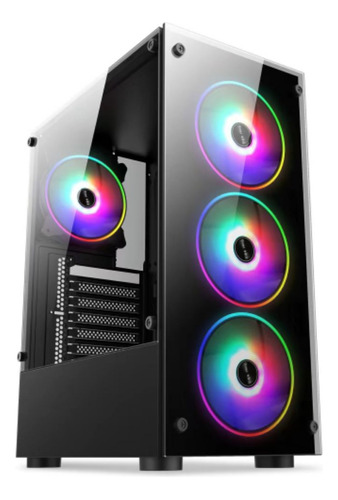 Gabinete Pc Gamer 4 Fans Cooler Rgb Led Vidro Temperado