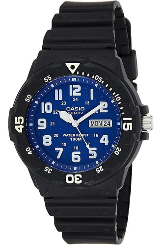 Reloj Analógico 5125 Mrw-200h Casio Negro Azul Febo