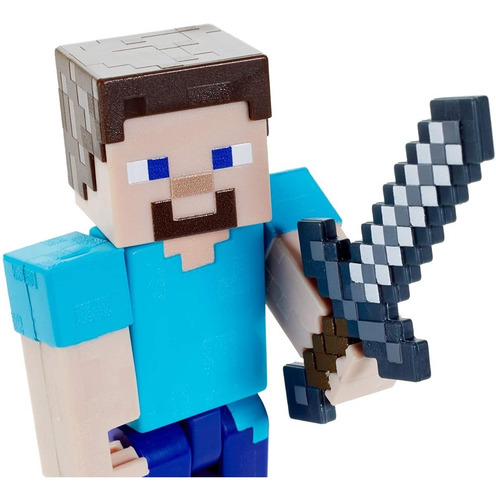 Minecraft Figura Acción Dungeons Steve + Espada Original