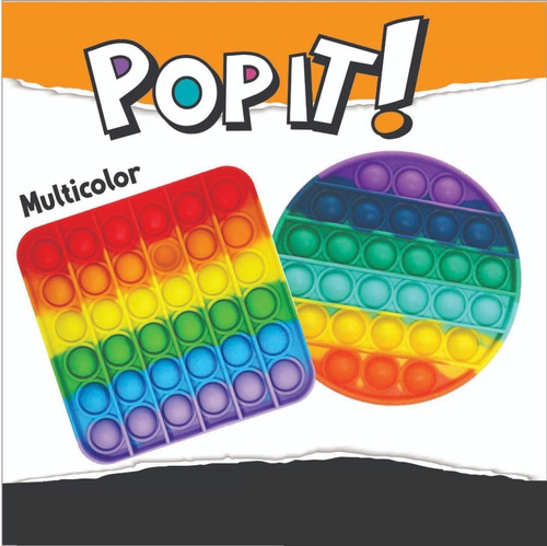 Imagen 4 de 7 de Pop It Multicolor Original Importado Anti Estres Silicona