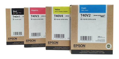    Set Tinta T40v Para Epson T3170/5170 Plotter 4 Colores