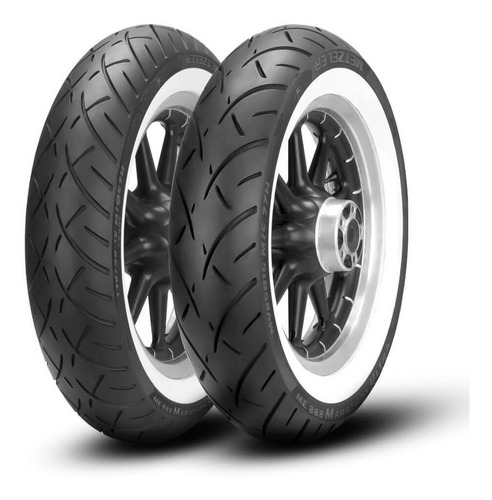 Par Pneu Harley 883 Mh90-21 150/80-16 Metzeler Faixa Branca