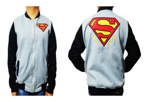 Sudadera Chamarra Jersy Beisbolera Superman Universitaria 