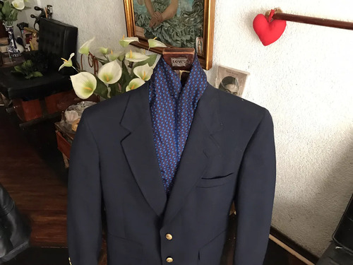 Tommy Hilfiger Blazer Wool Worsted Made In Usa Azul Lisa 40r (Usado)