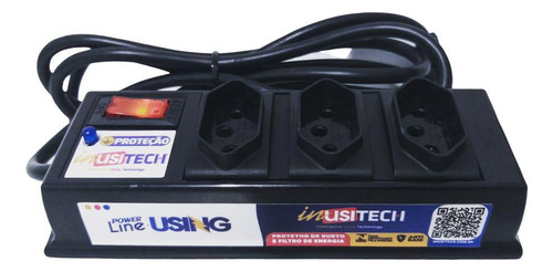 Protetor Filtro Dps Anti Raio - Power Line Using 3 Tomadas R