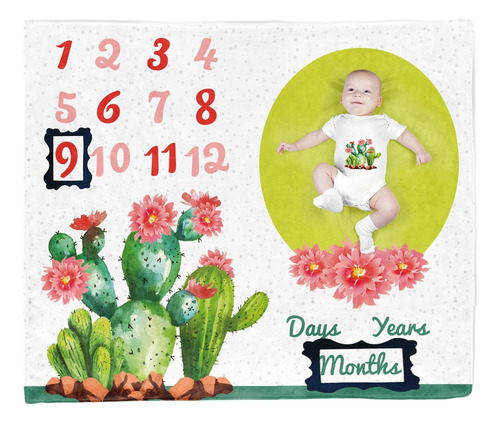 Cosas De Cactus Tropicales Para Bebe, Manta De Mes Para Reci