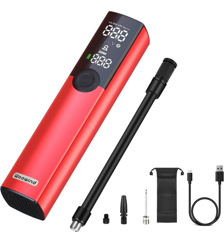 Compresor De Aire Portátil Woowind Inflador Rojo