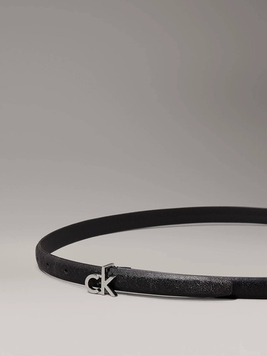 Cinturón Negro Calvin Klein Delgado Monograma Mujer Talla 85 Cm