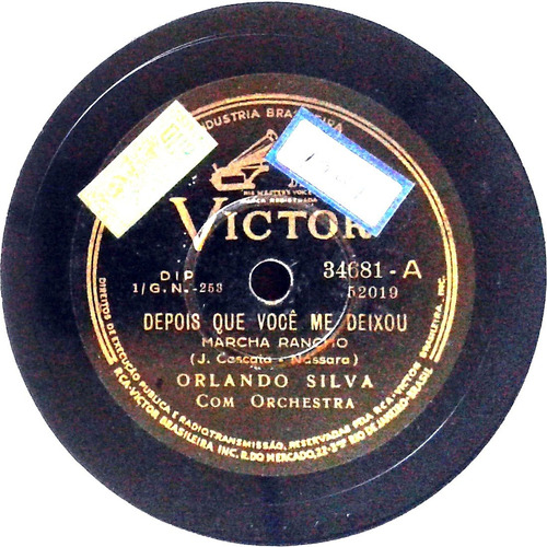 78 Rpm Orlando Silva 1940 Selo Victor 34681