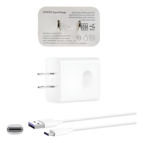 Cargador Honor Supercharge 35w Original Nova Mate Magic Pro Blanco