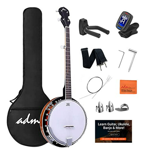 Kit De Banjo De 5 Cuerdas Con Accesorios Para Principiantes