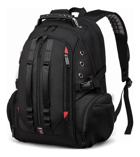 Mochila Executiva Masculina Alça Reforçada Cabo Aço Cadeado Cor Preto