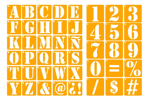 Juego Stencil Plantillas Abecedario Letras Y Numeros 10 Cm 