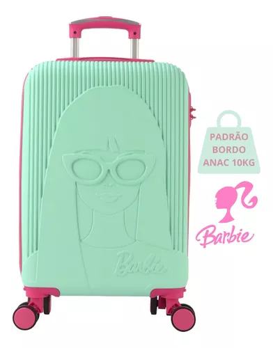 Mala de Viagem Bordo Infantil 360 Barbie Mattel Senha Luxcel