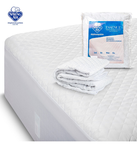 Pack De 2 Almohadas Spring Peach + Cubre Colchón Queen Size