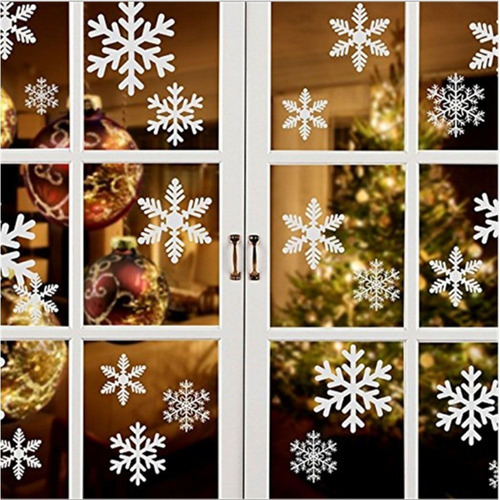 Lamina Decorativa Para Vidrio Y Ventanas - Navidad Copos