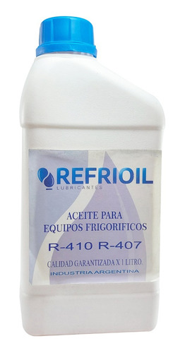 Aceite Para Aires Equipos Frigoríficos Gas R410 R407 1 Litro