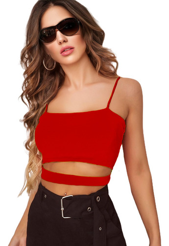 Blusa Top Ajustado Asimetrico Sexy Mujer Moda Casual 