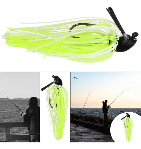 5 Jigs Para Pesca De Lubina Jig De Fútbol Kit De 10g Verde