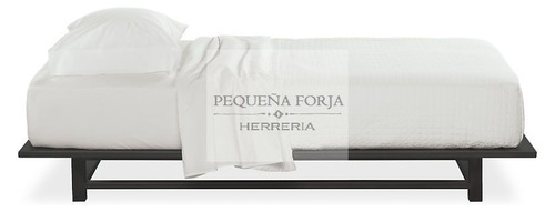 Cama Plataforma En Acero Dulce 1010 Negra Para Colchon 1.30m