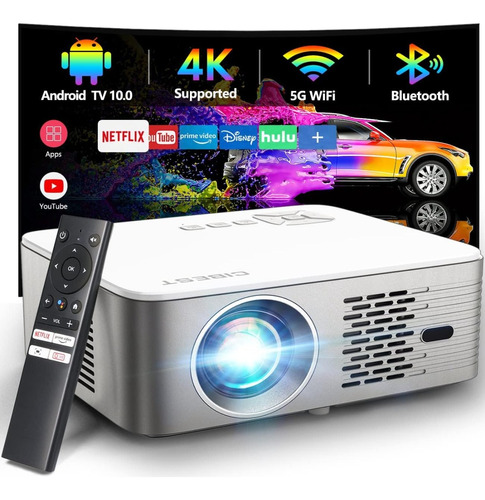 Proyector 5g Wifi Bluetooth, Cibest Android Tv 1080 Nativo 