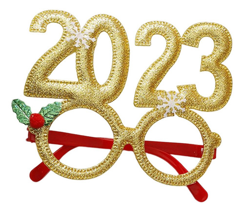 Gafas De Navidad Foto Prop Favor De Fiesta Dorado